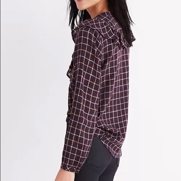 Madewell Plaid Ruffle-Front Top - Picture 9 of 9
